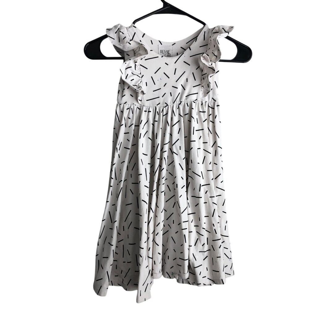 Remie Girl black and white sprinkle print dress